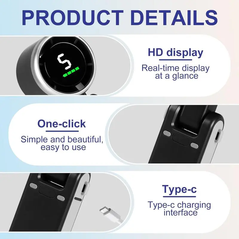Portable Handheld Turbo Fan, 5 Gear Wind,4000mAh Battery Operated, Up to 10 Working Hours, 3 IN 1 Hand Fan Rechargeable with Air Turbo Tech Cooling Fan for Outdoor Activities, Trave